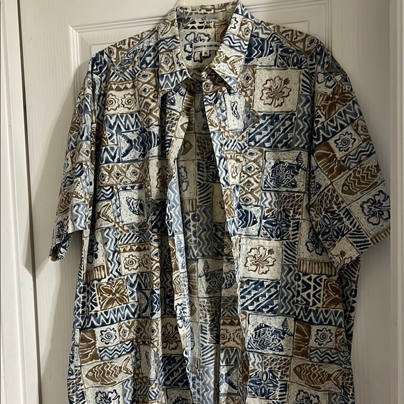 Pierre‎ Cardin Blue and Brown Casual Button Down Shirt - Picture 2 of 9